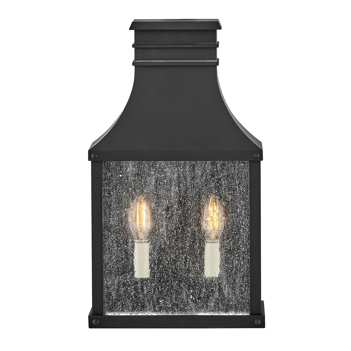 Hinkley Beacon Hill 2 Light Half Wall Lantern - Museum Black