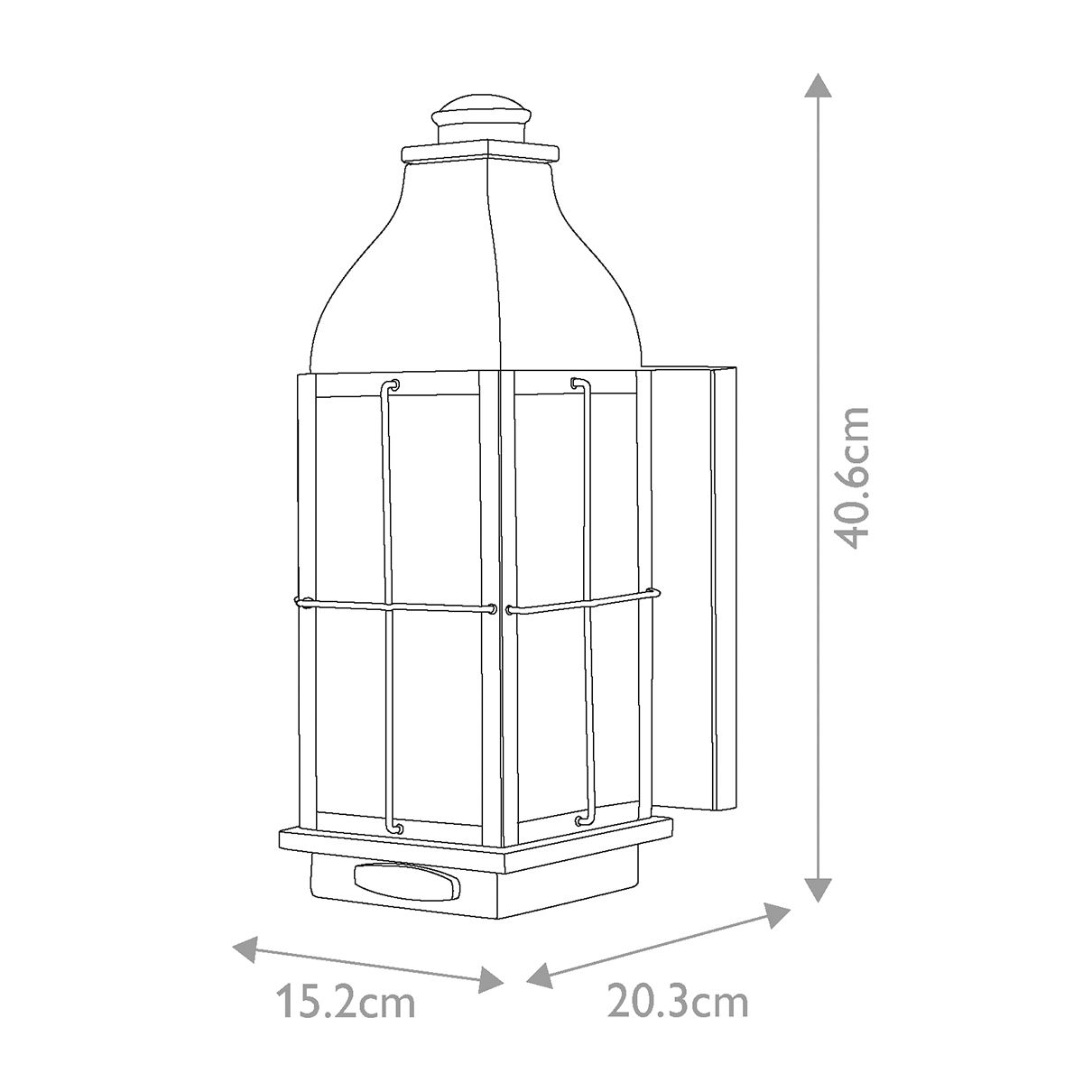 Hinkley Bingham 3 Light Medium Wall Lantern - Sienna