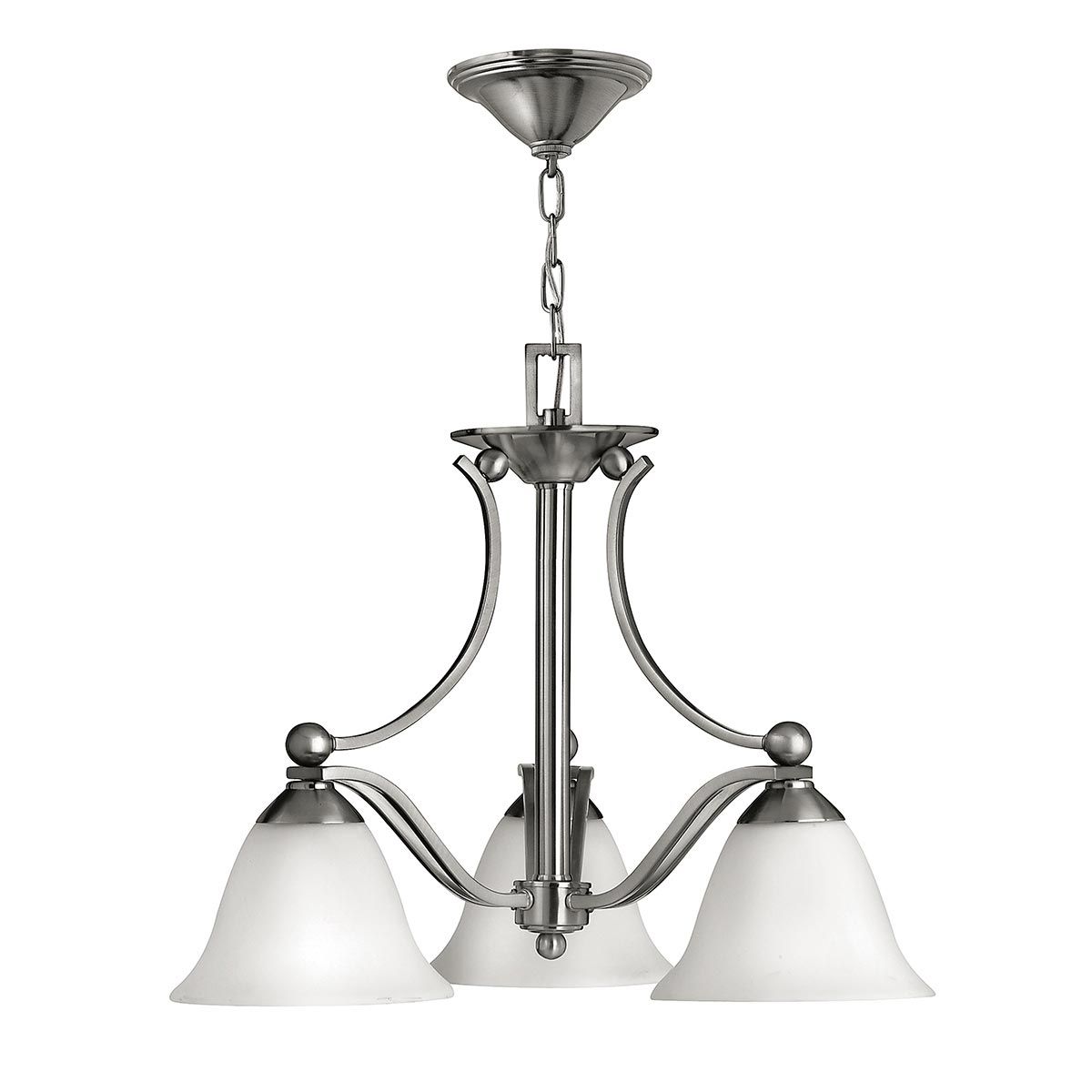 Hinkley Bolla 3 Light Chandelier - Brushed Nickel