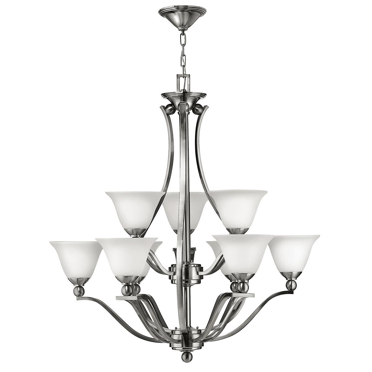 Hinkley Bolla 9 Light Chandelier - Brushed Nickel