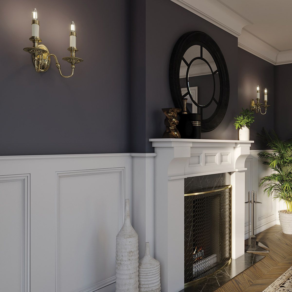 Hinkley Cambridge 2 Light Wall Light - Double Shades - Burnished Brass