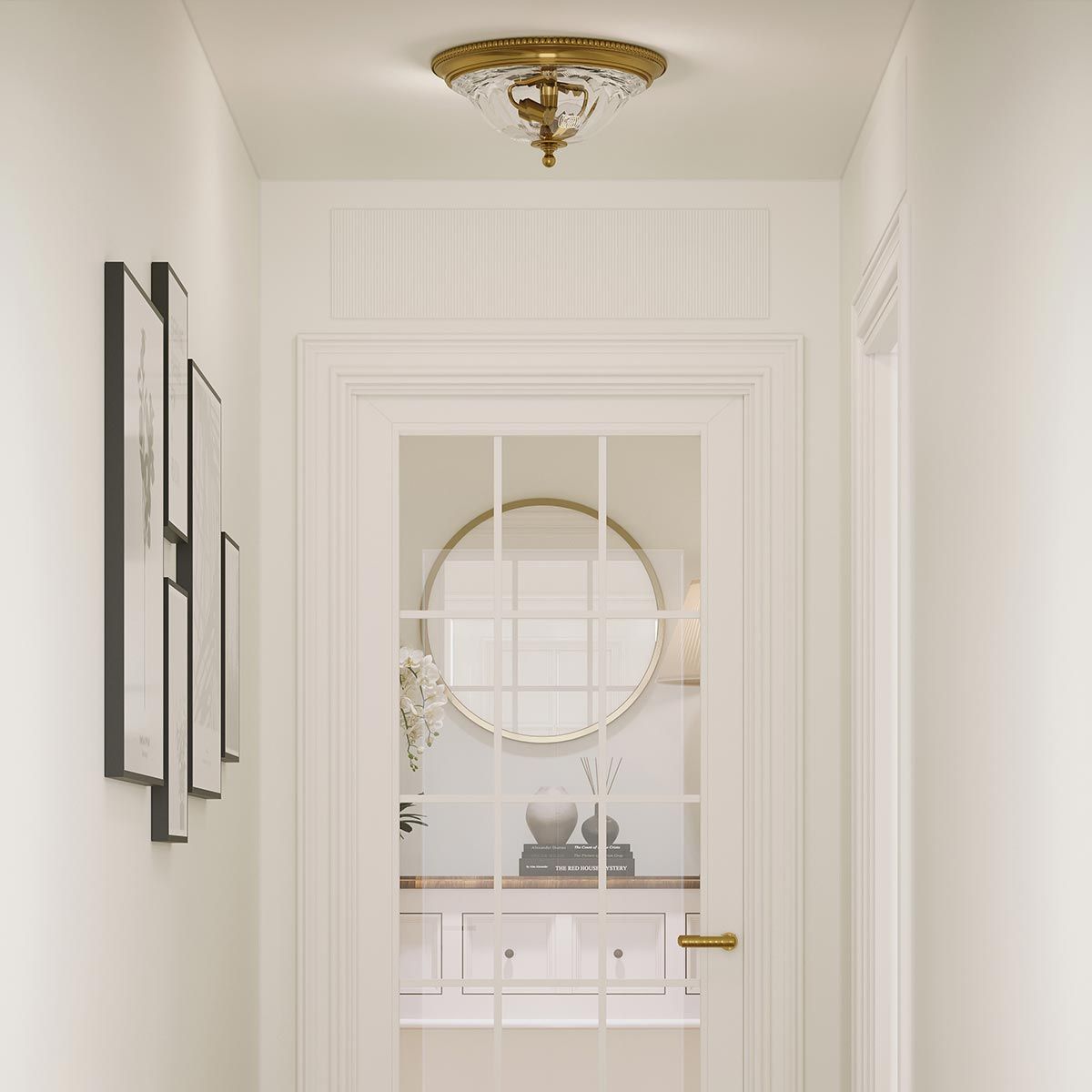 Hinkley Cambridge 2 Light Flush Mount - Burnished Brass