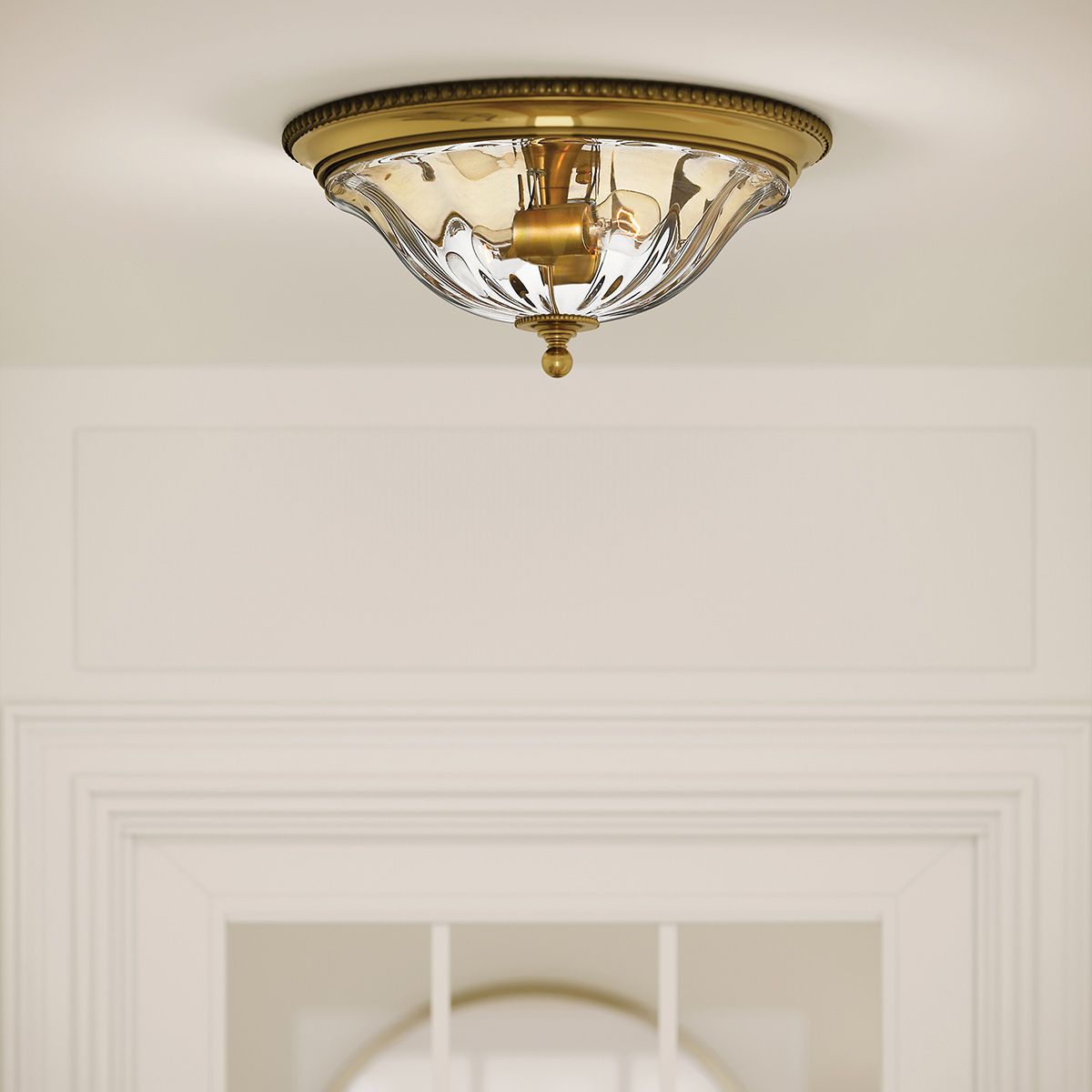 Hinkley Cambridge 2 Light Flush Mount - Burnished Brass
