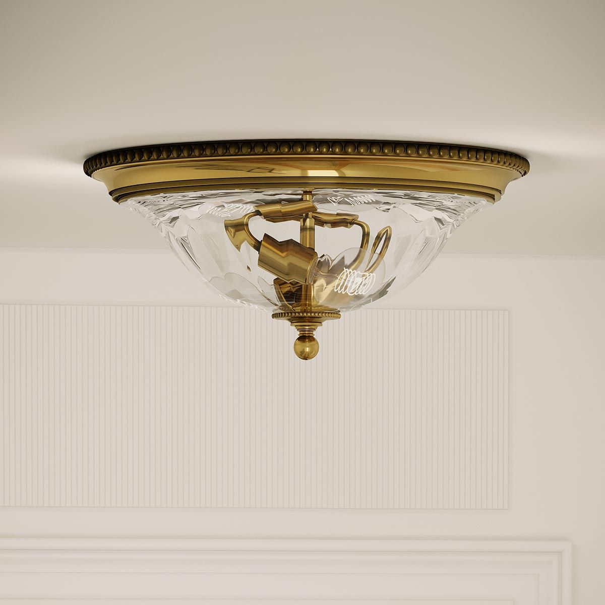 Hinkley Cambridge 2 Light Flush Mount - Burnished Brass