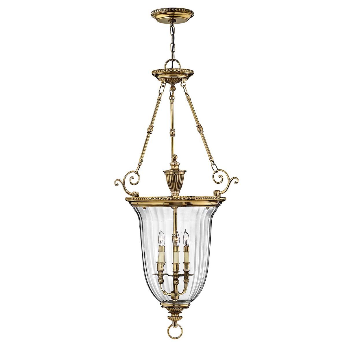 Hinkley Cambridge 3 Light Large Pendant - Burnished Brass