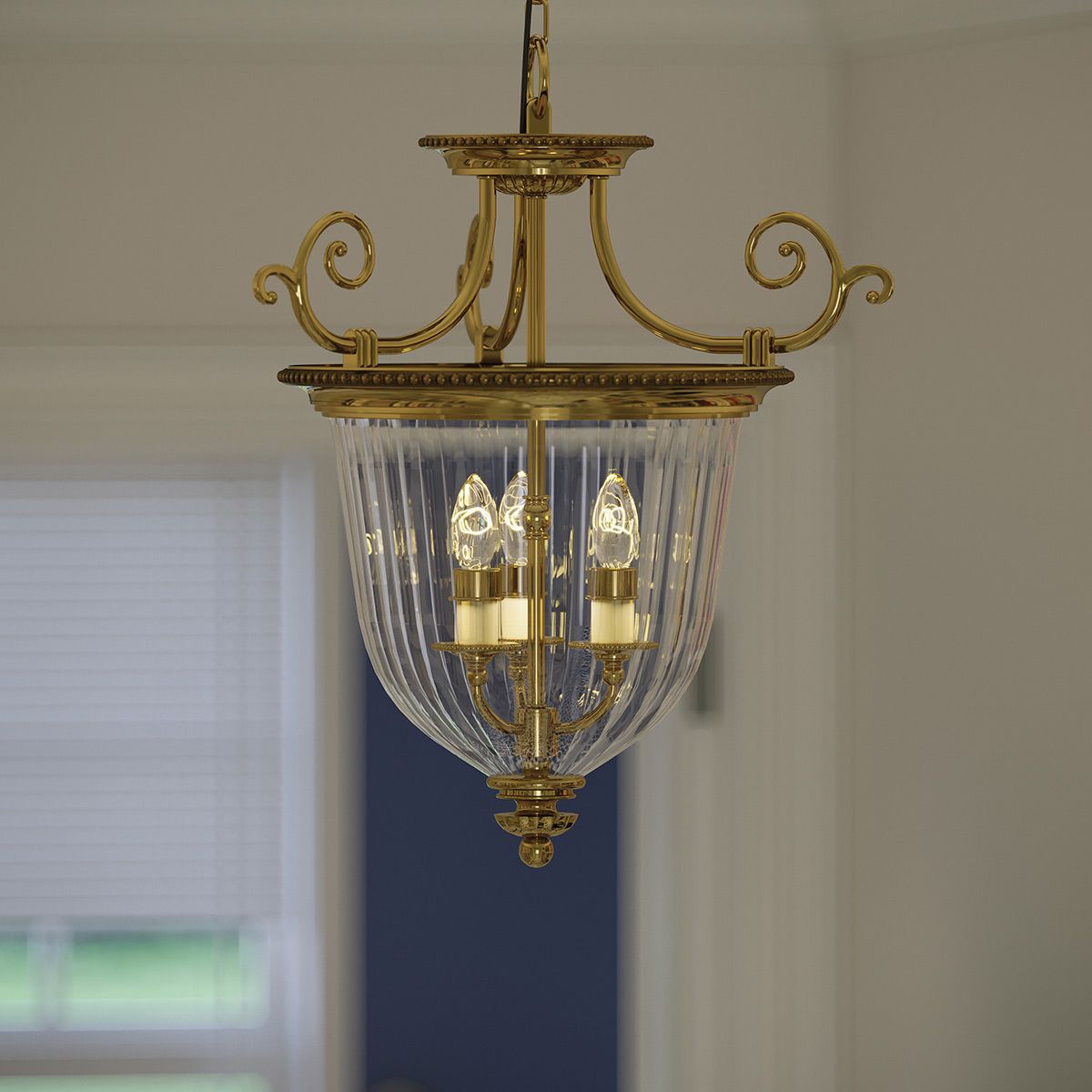 Hinkley Cambridge 3 Light Small Pendant - Burnished Brass