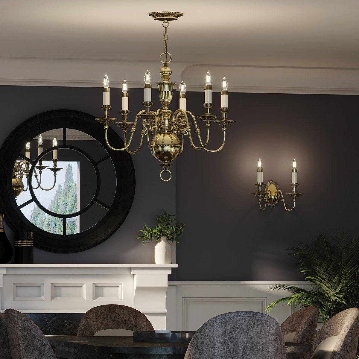 Hinkley Cambridge 6 Light Chandelier - Burnished Brass