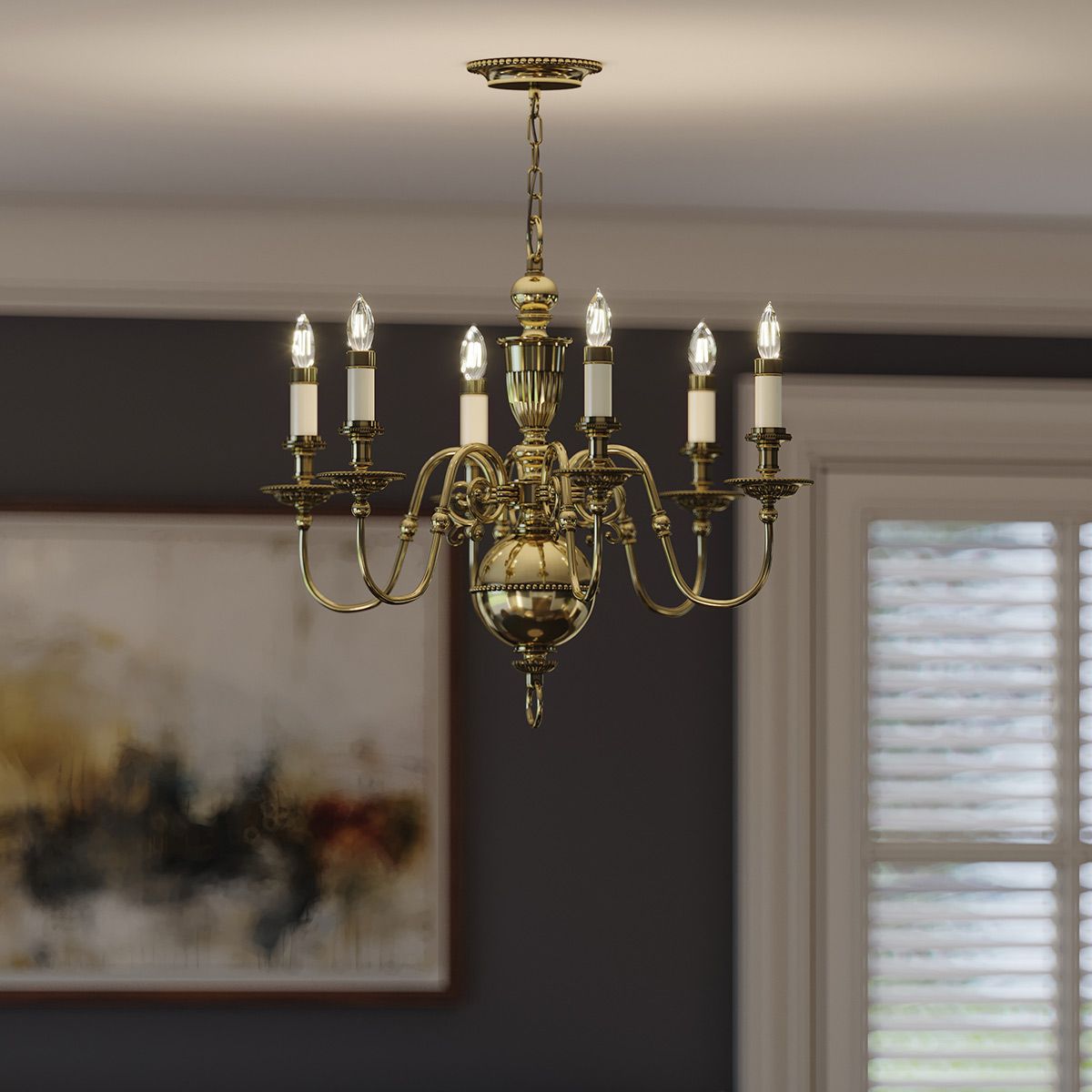 Hinkley Cambridge 6 Light Chandelier - Burnished Brass