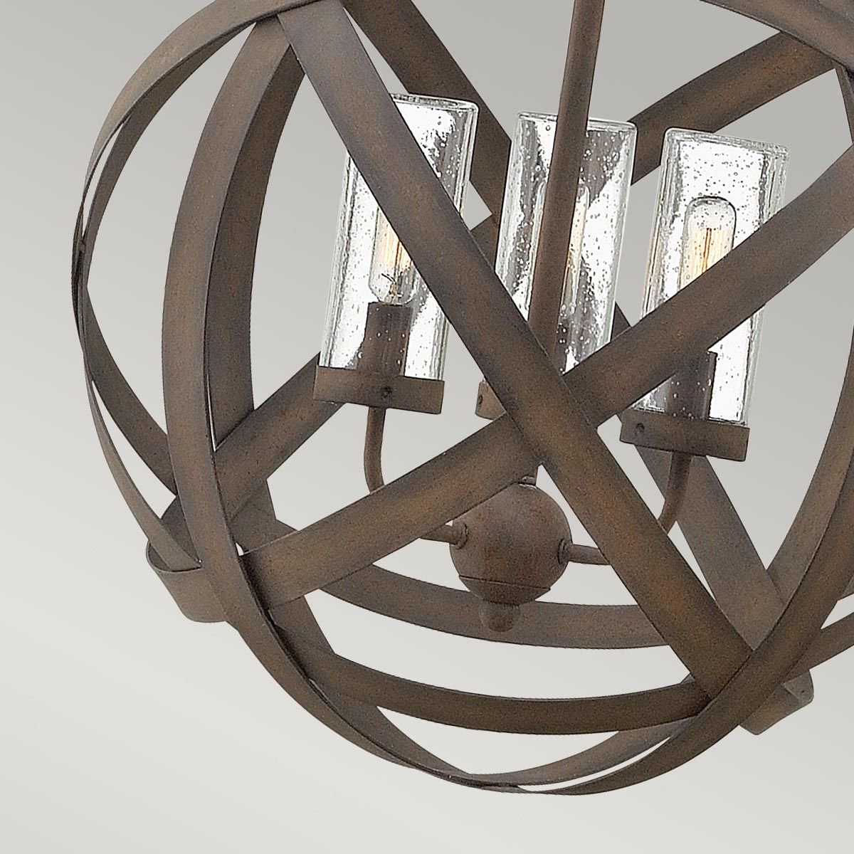Hinkley Carson 3 Light Outdoor Chandelier - Vintage Iron