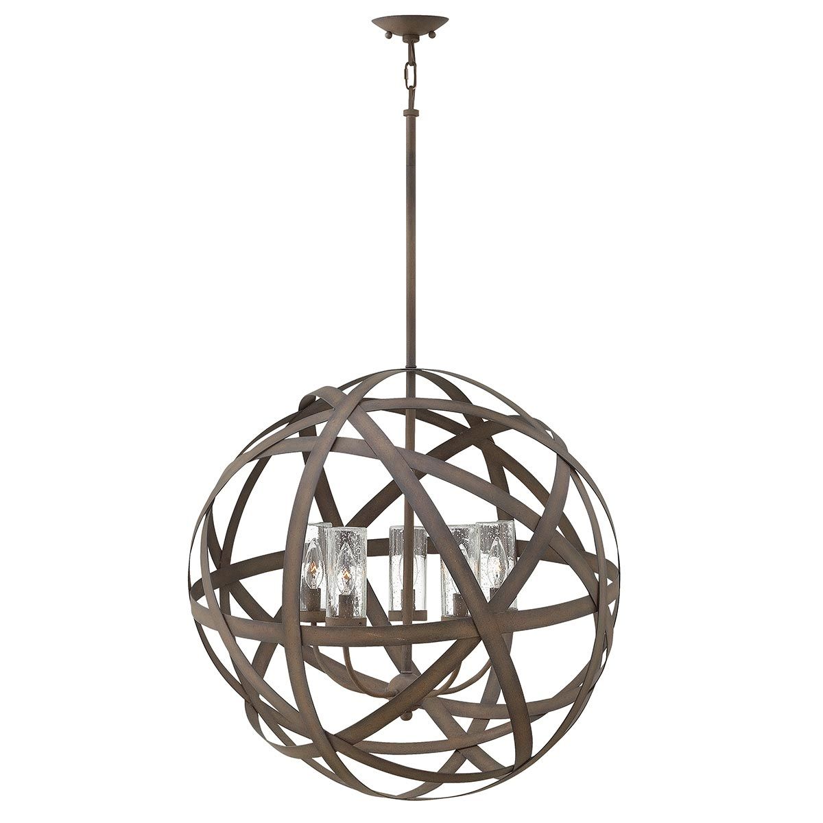 Hinkley Carson 5 Light Outdoor Chandelier - Vintage Iron