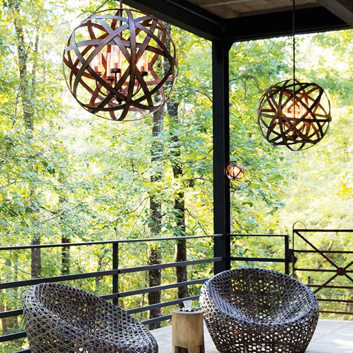Hinkley Carson 5 Light Outdoor Chandelier - Vintage Iron