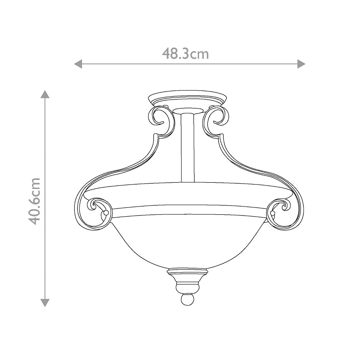 Hinkley Cello 2 Light Semi-Flush - Antique Bronze