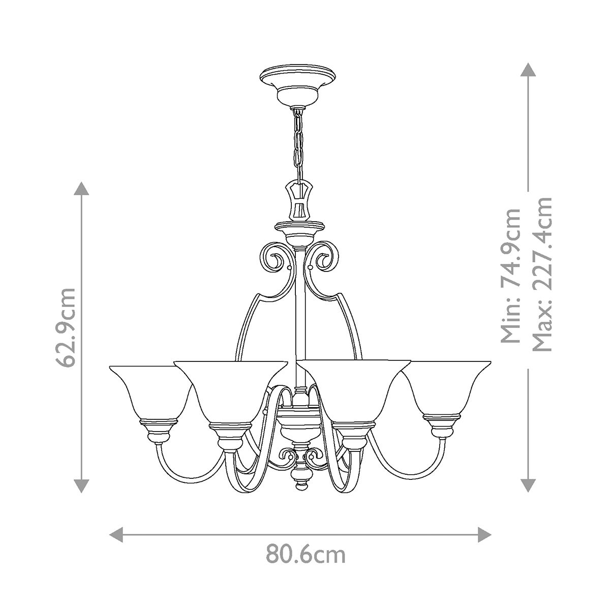 Hinkley Cello 6 Light Chandelier - Antique Bronze