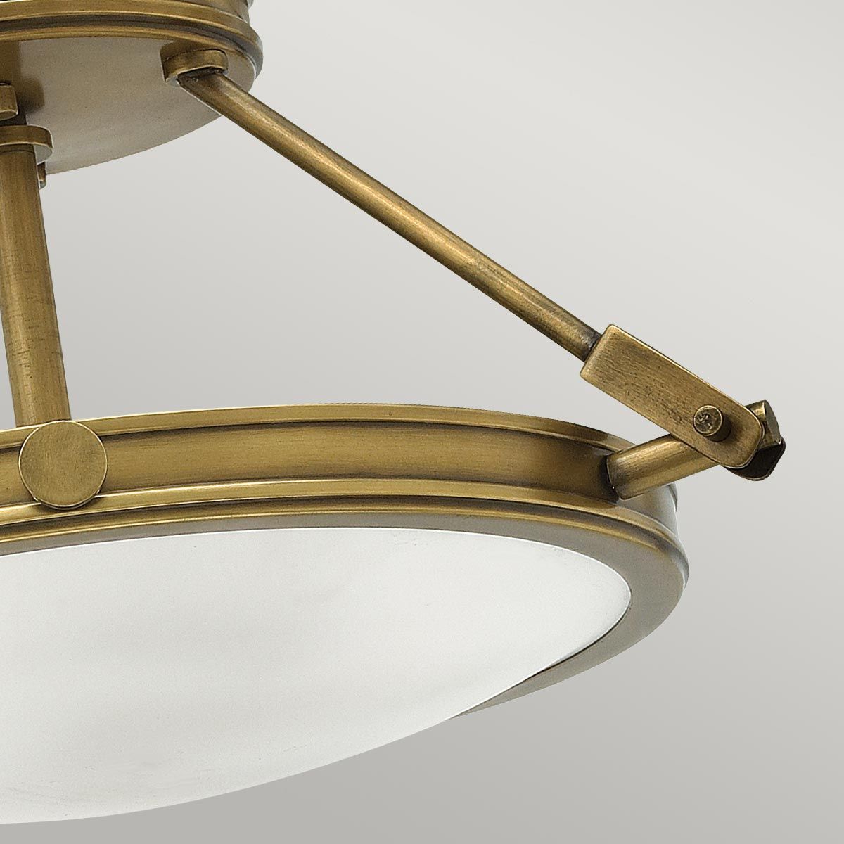 Hinkley Collier 3 Light Small Semi-Flush Fitting - Heritage Brass