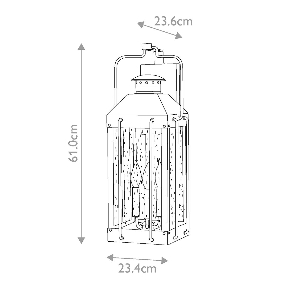 Hinkley Fitzgerald 3 Light Large Wall Lantern - Textured Black & Burnished Bronze