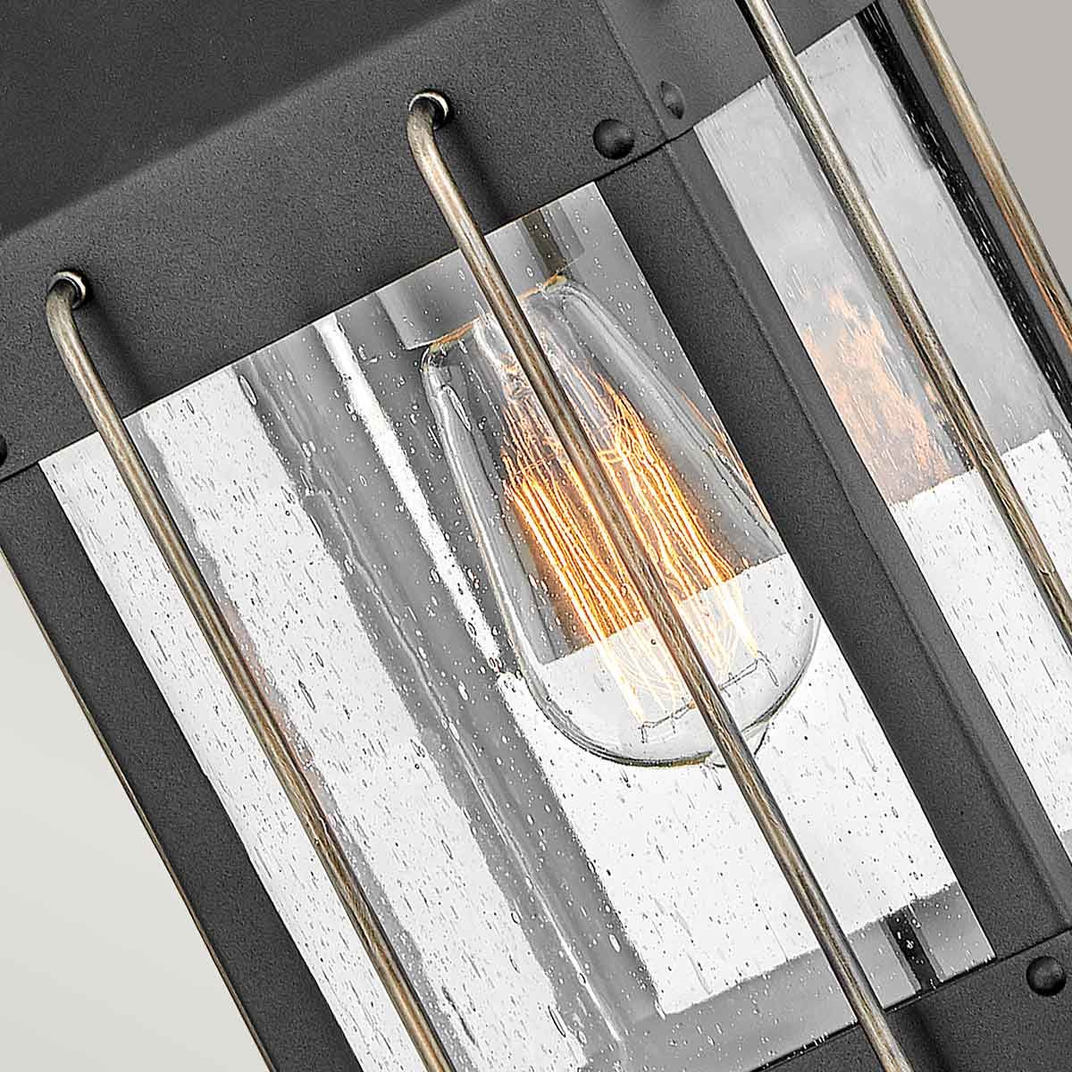 Hinkley Fitzgerald Single Small Wall Lantern - Textured Black & Burnished Bronze