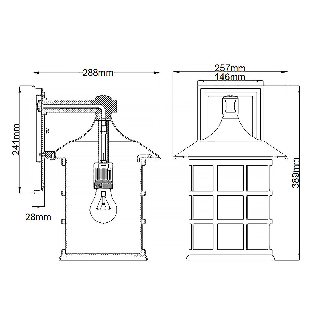 Hinkley Freeport Single Large Wall Lantern - Textured White