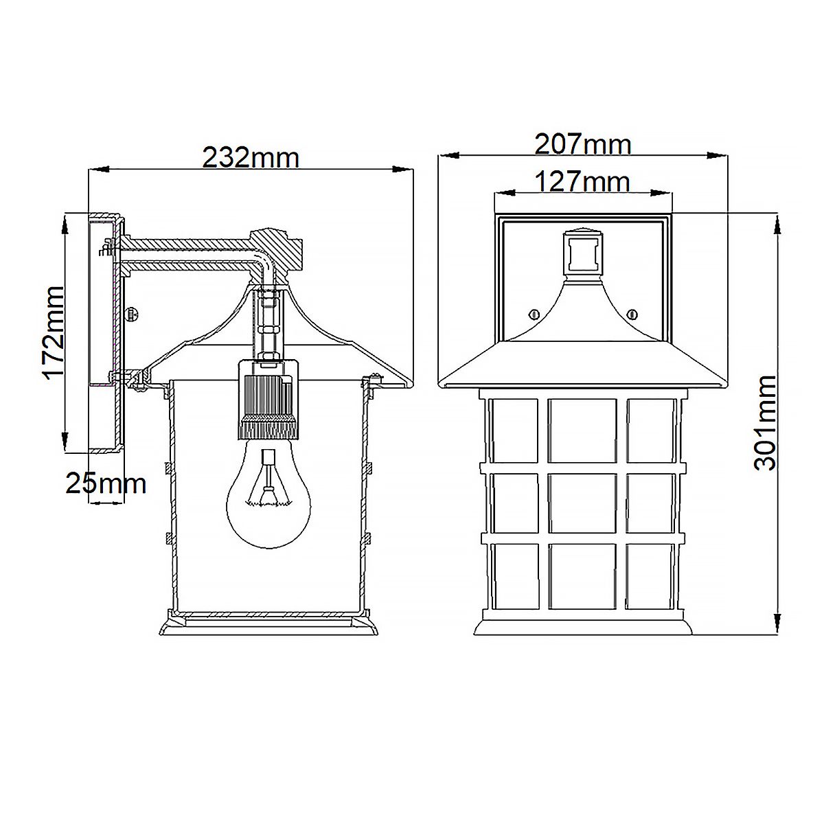 Hinkley Freeport Single Medium Wall Lantern - Textured White