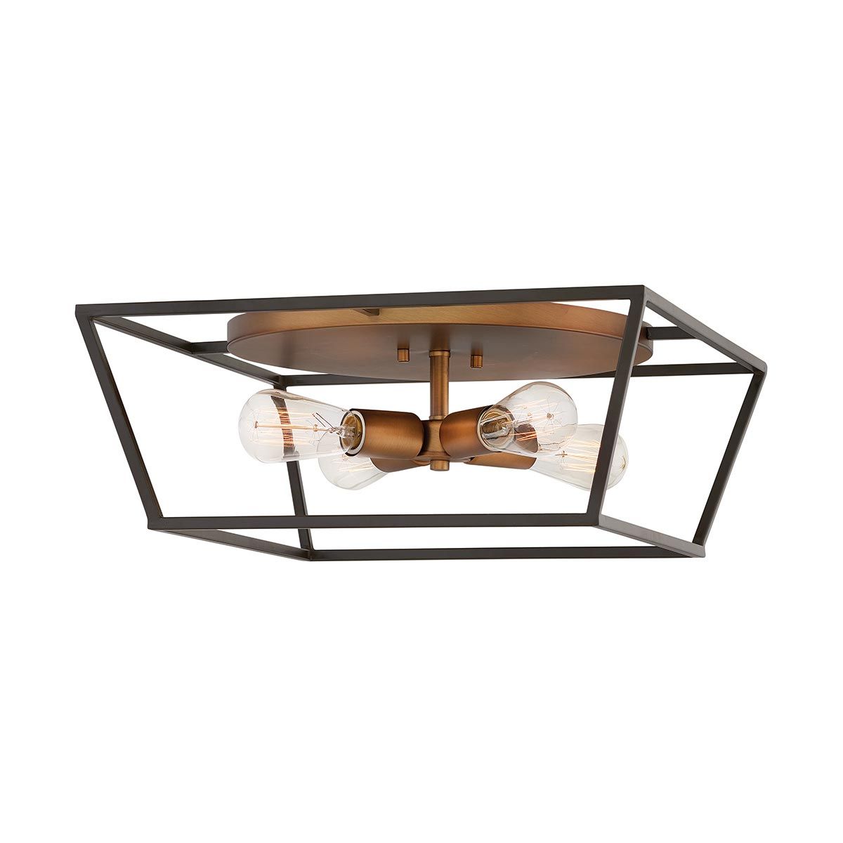 Hinkley Fulton 4 Light Flush Fitting - Bronze & Heirloom Brass