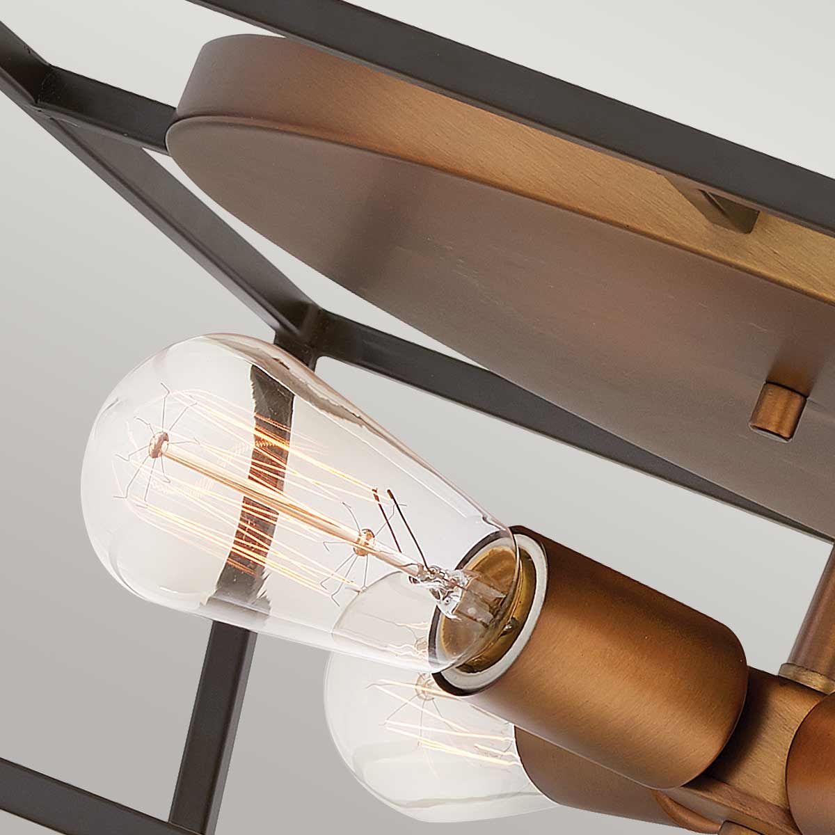 Hinkley Fulton 4 Light Flush Fitting - Bronze & Heirloom Brass