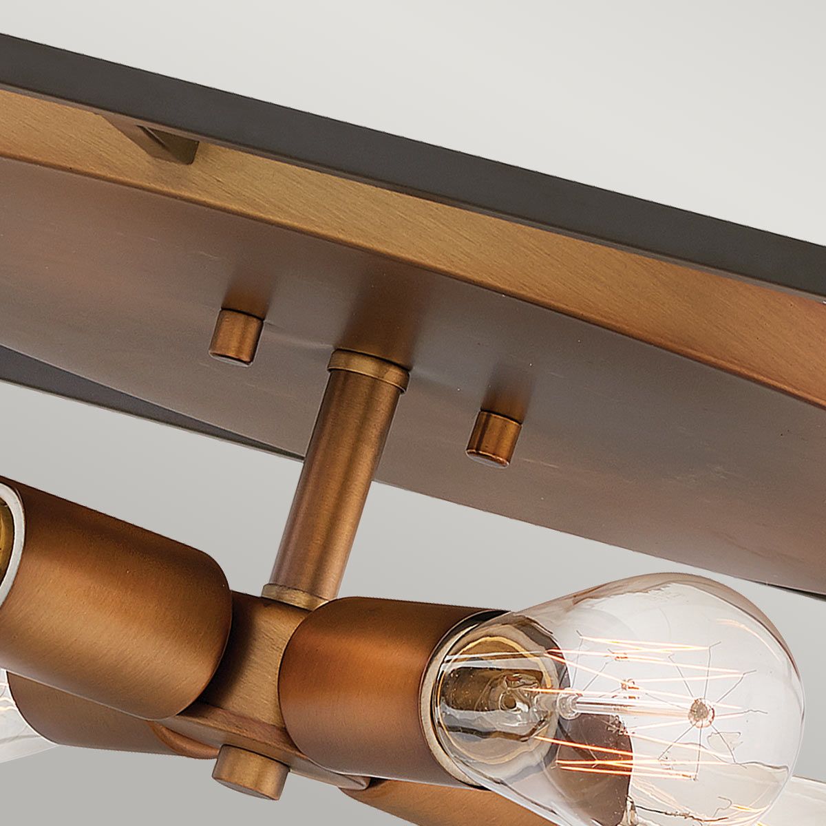 Hinkley Fulton 4 Light Flush Fitting - Bronze & Heirloom Brass