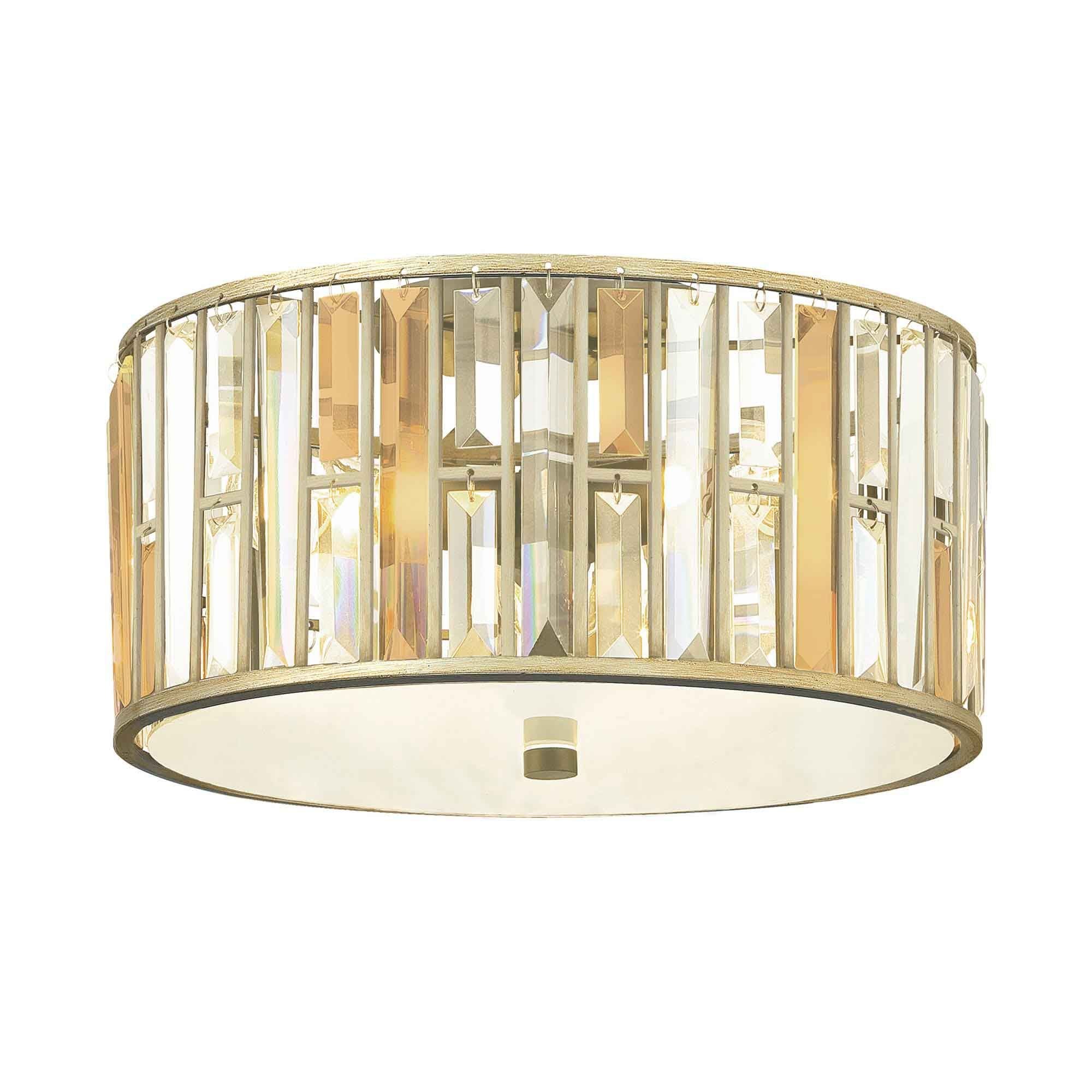 Hinkley Gemma 3 Light Flush Fitting - Silver Leaf
