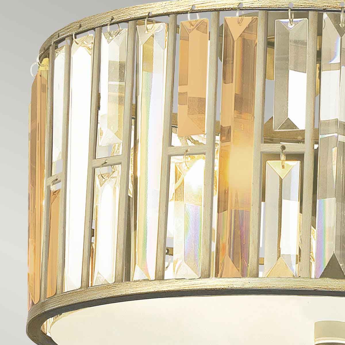 Hinkley Gemma 3 Light Flush Fitting - Silver Leaf