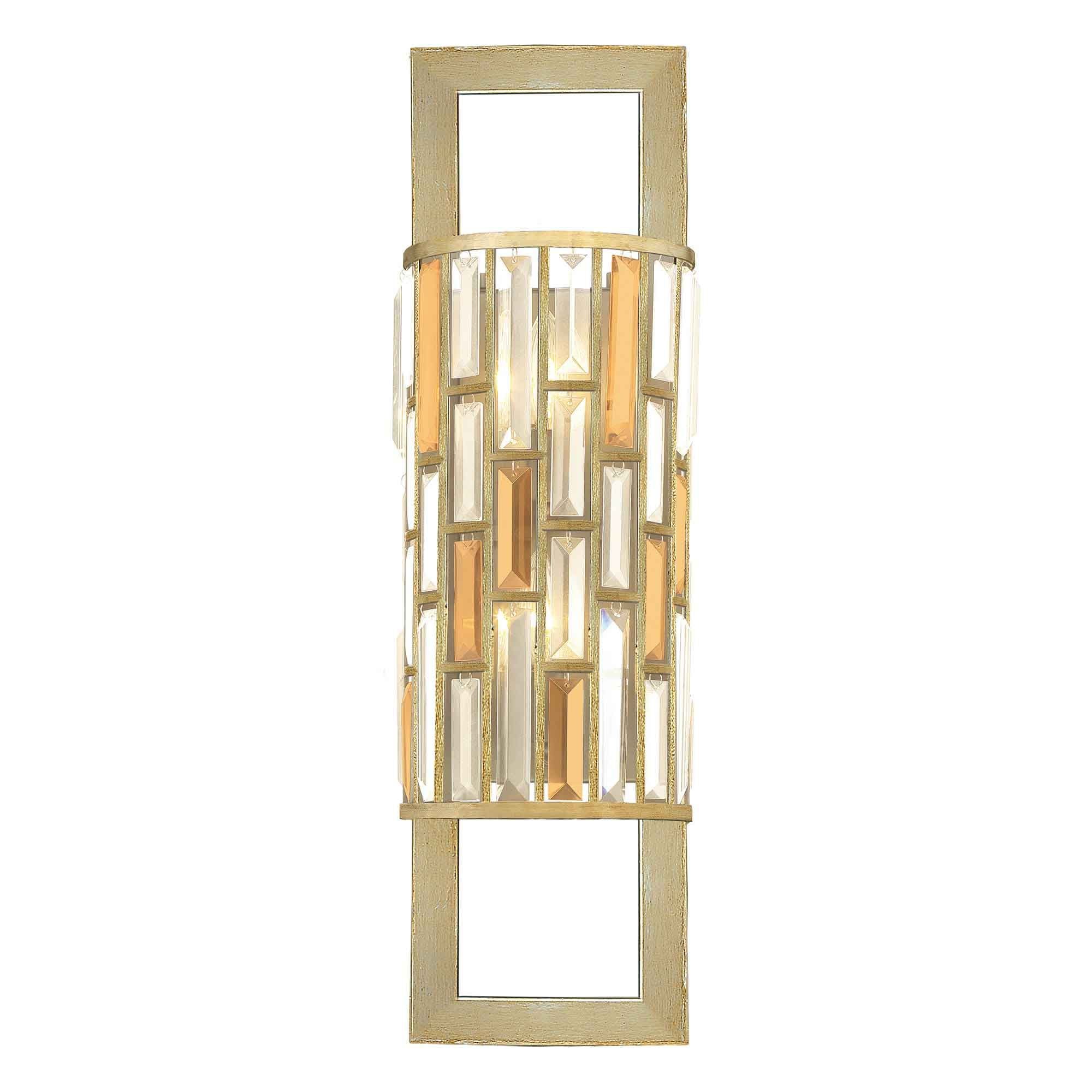 Hinkley Gemma 2 Light Tall Wall Light - Silver Leaf