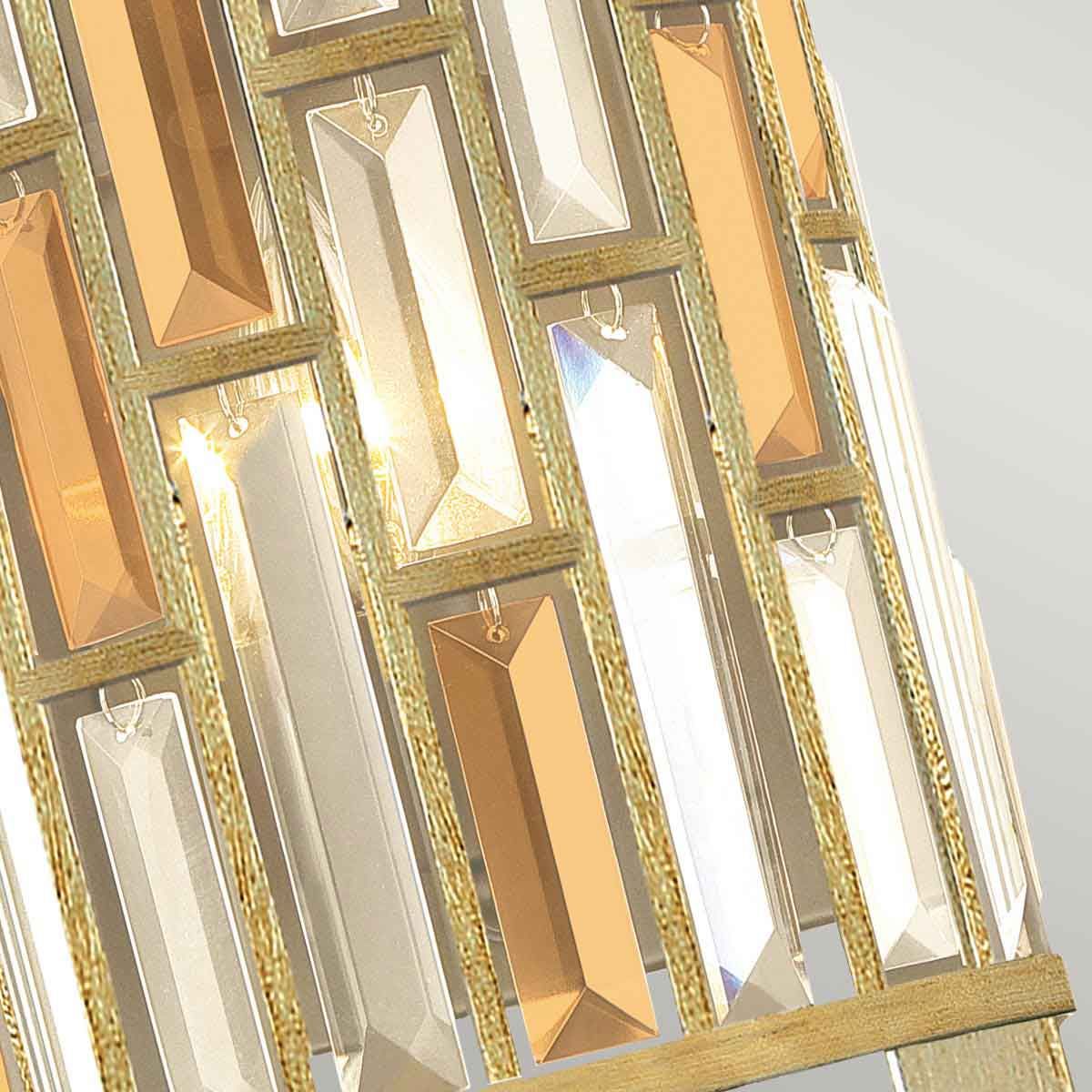 Hinkley Gemma 2 Light Tall Wall Light - Silver Leaf