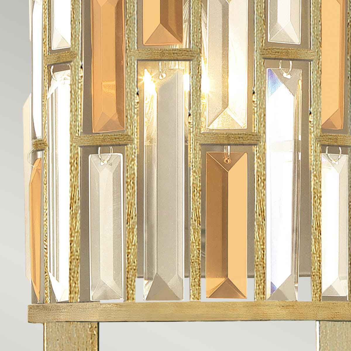 Hinkley Gemma 2 Light Tall Wall Light - Silver Leaf