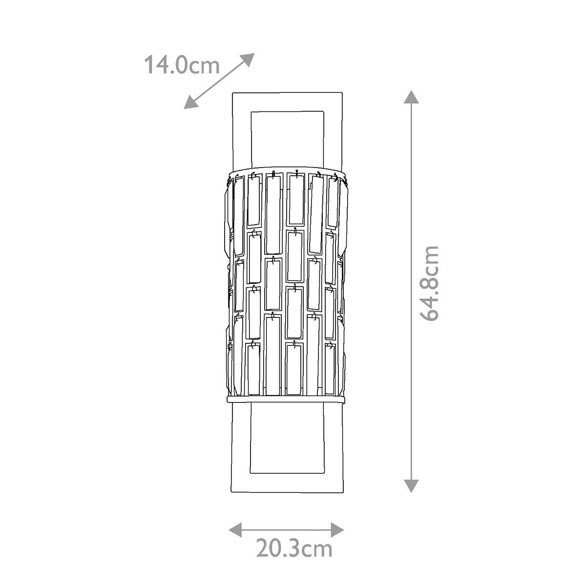Hinkley Gemma 2 Light Tall Wall Light - Silver Leaf