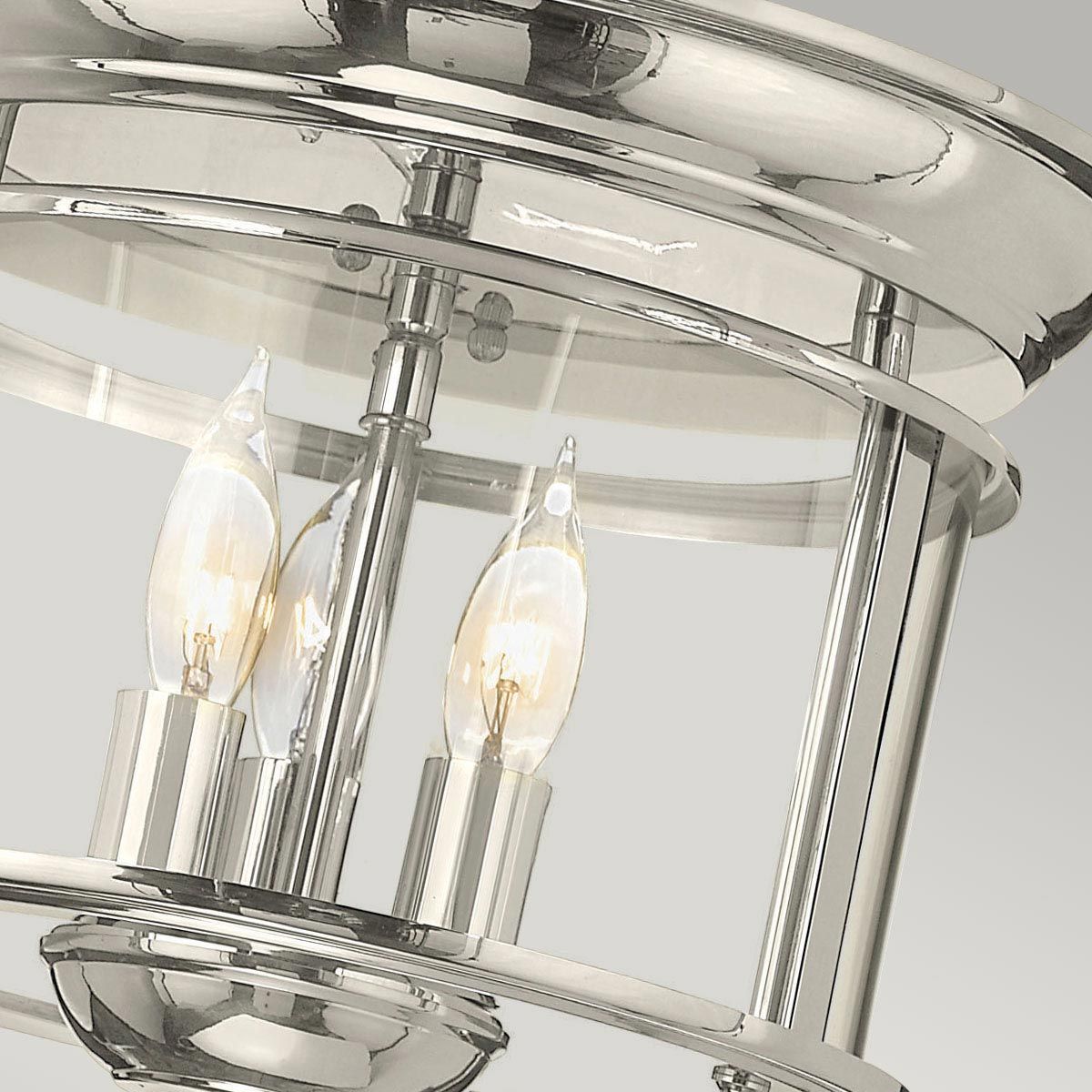 Hinkley Gentry 3 Light Flush Mount - Polished Nickel