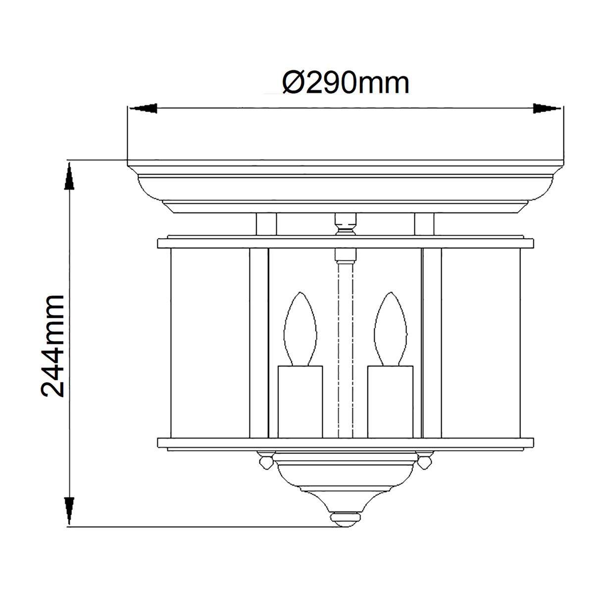 Hinkley Gentry 3 Light Flush Mount - Polished Nickel