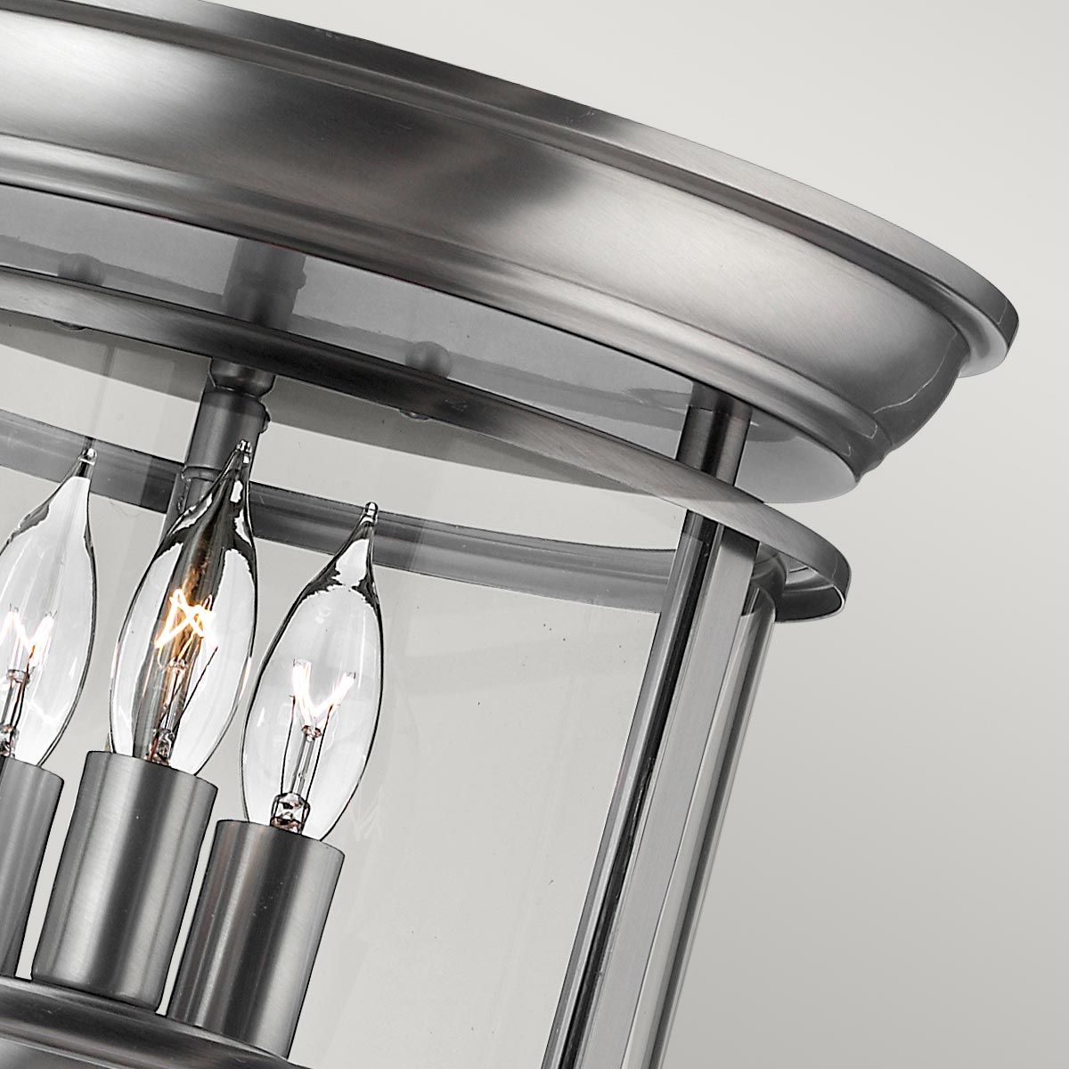 Hinkley Gentry 3 Light Flush Mount - Pewter
