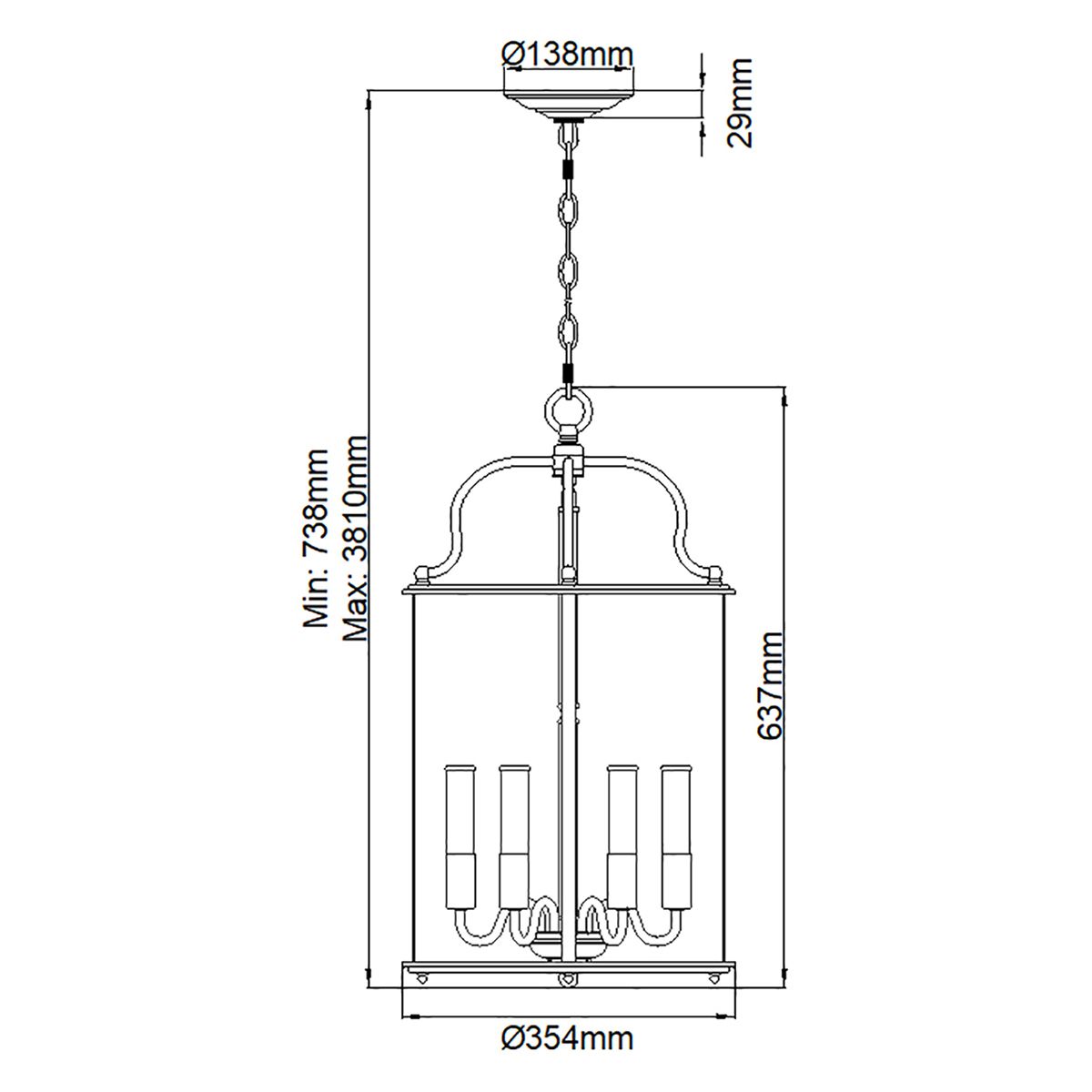 Hinkley Gentry 6 Light Large Pendant - Pewter