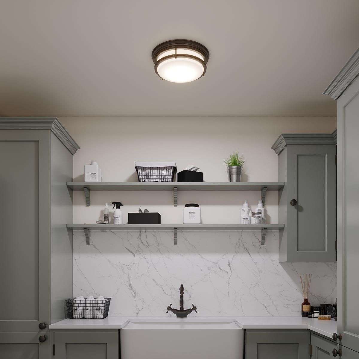 Hinkley Hadley 3 Light Flush Fitting - Oil Rubbed Bronze