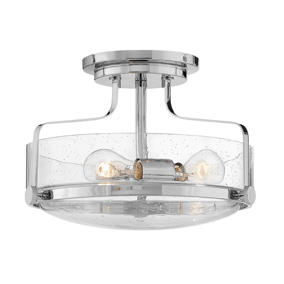 Hinkley Harper Medium Semi-Flush - Clear - Polished Chrome