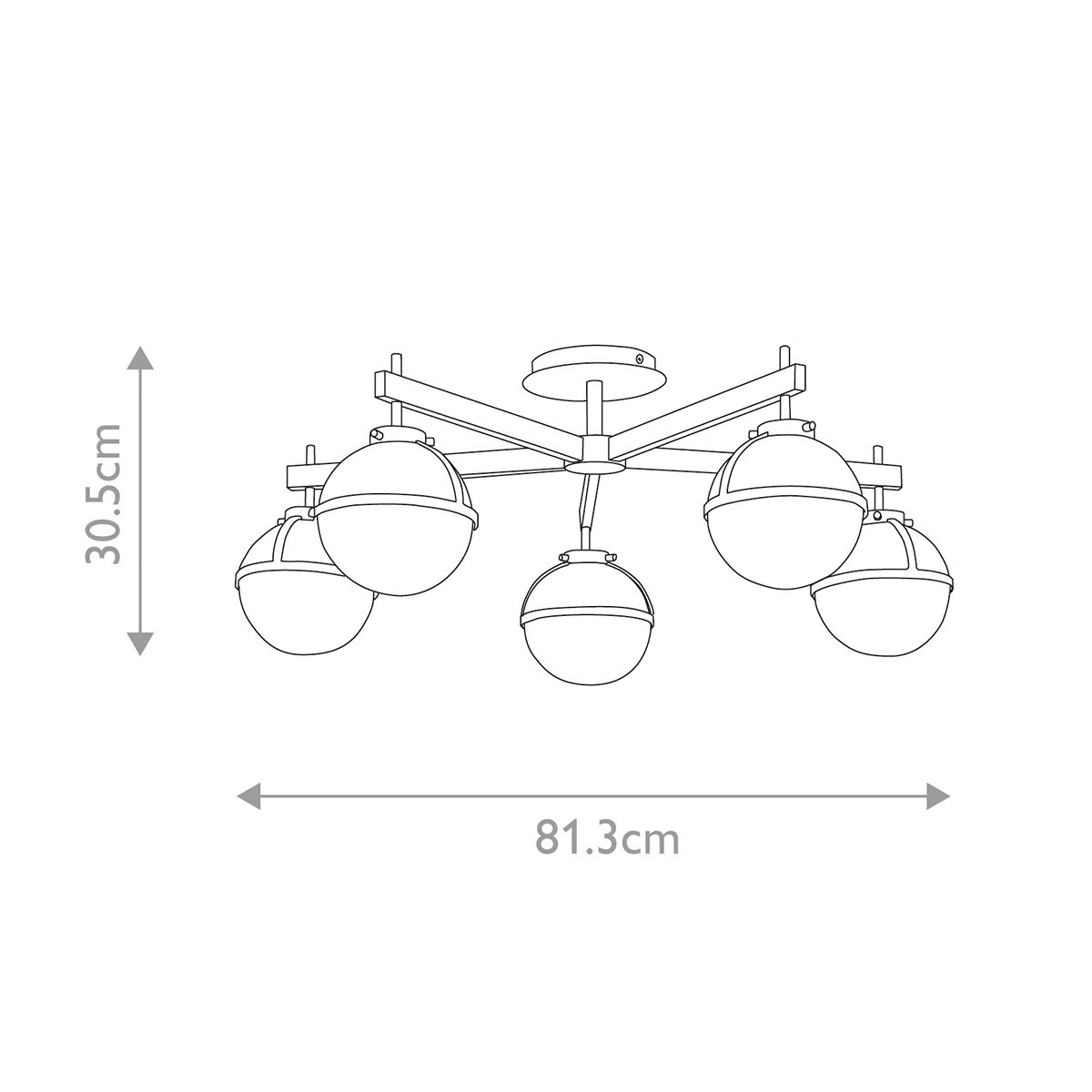 Hinkley Hollis 5 Light Chandelier - Clear - Heitage Brass
