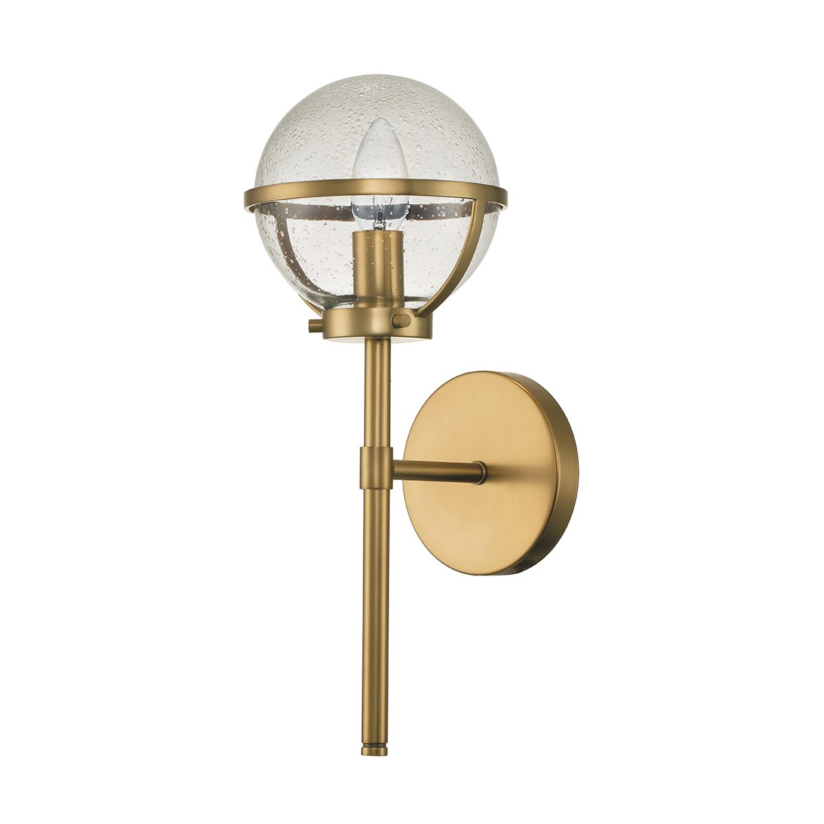 Hinkley Hollis Single Wall Light - Clear - Heritage Brass