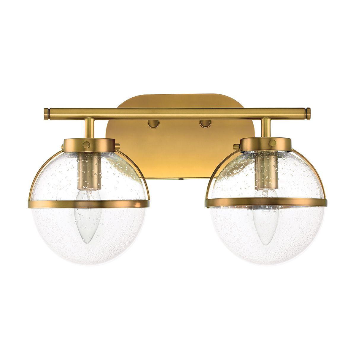 Hinkley Hollis 2 Light Wall Light - Clear - Heritage Brass