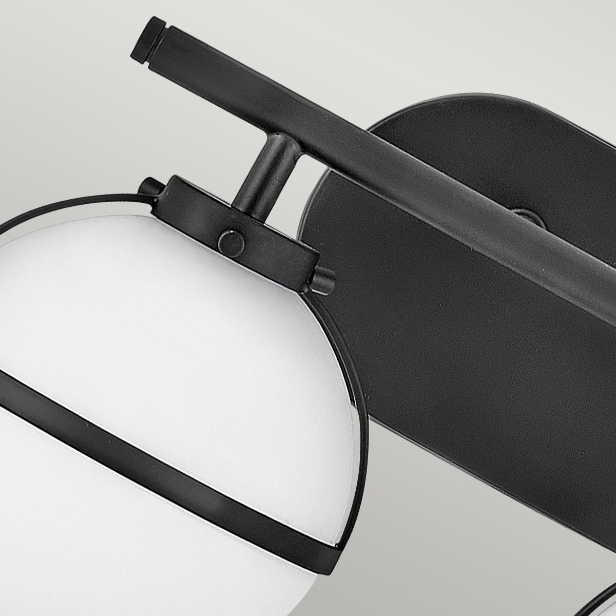 Hinkley Hollis 2 Light Wall Light - Opal - Black