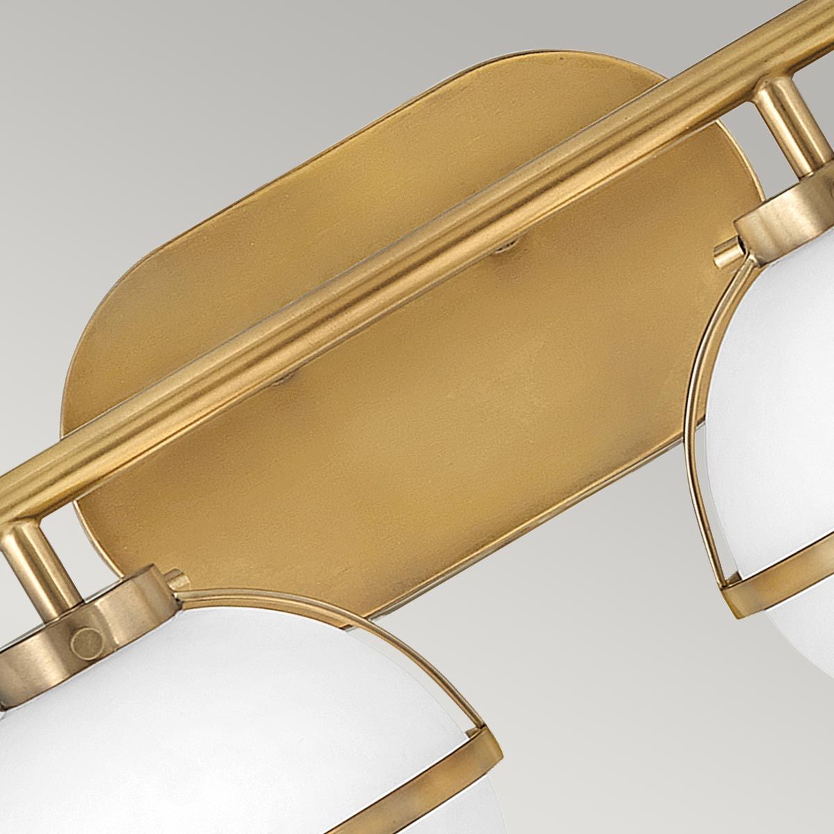 Hinkley Hollis 2 Light Wall Light - Opal - Heritage Brass
