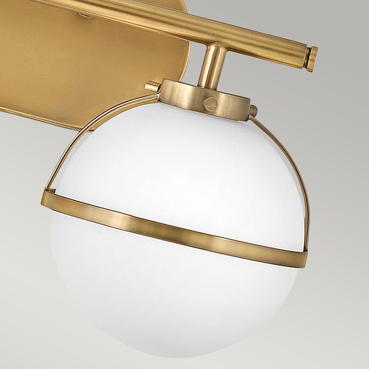 Hinkley Hollis 2 Light Wall Light - Opal - Heritage Brass