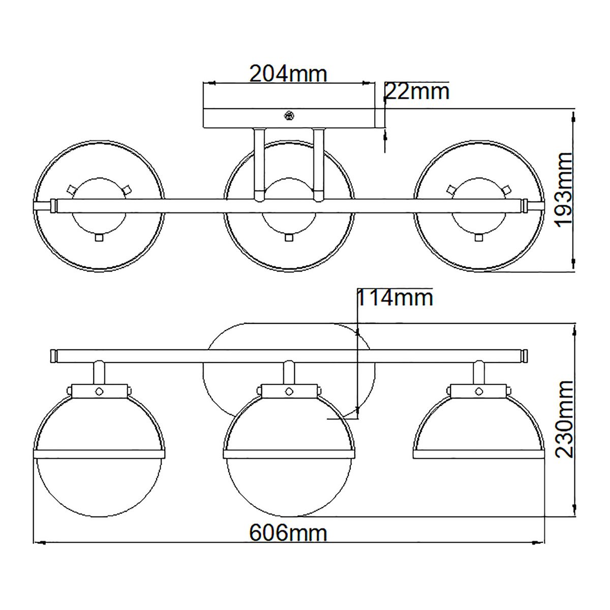 Hinkley Hollis 3 Light Wall Light - Clear - Black