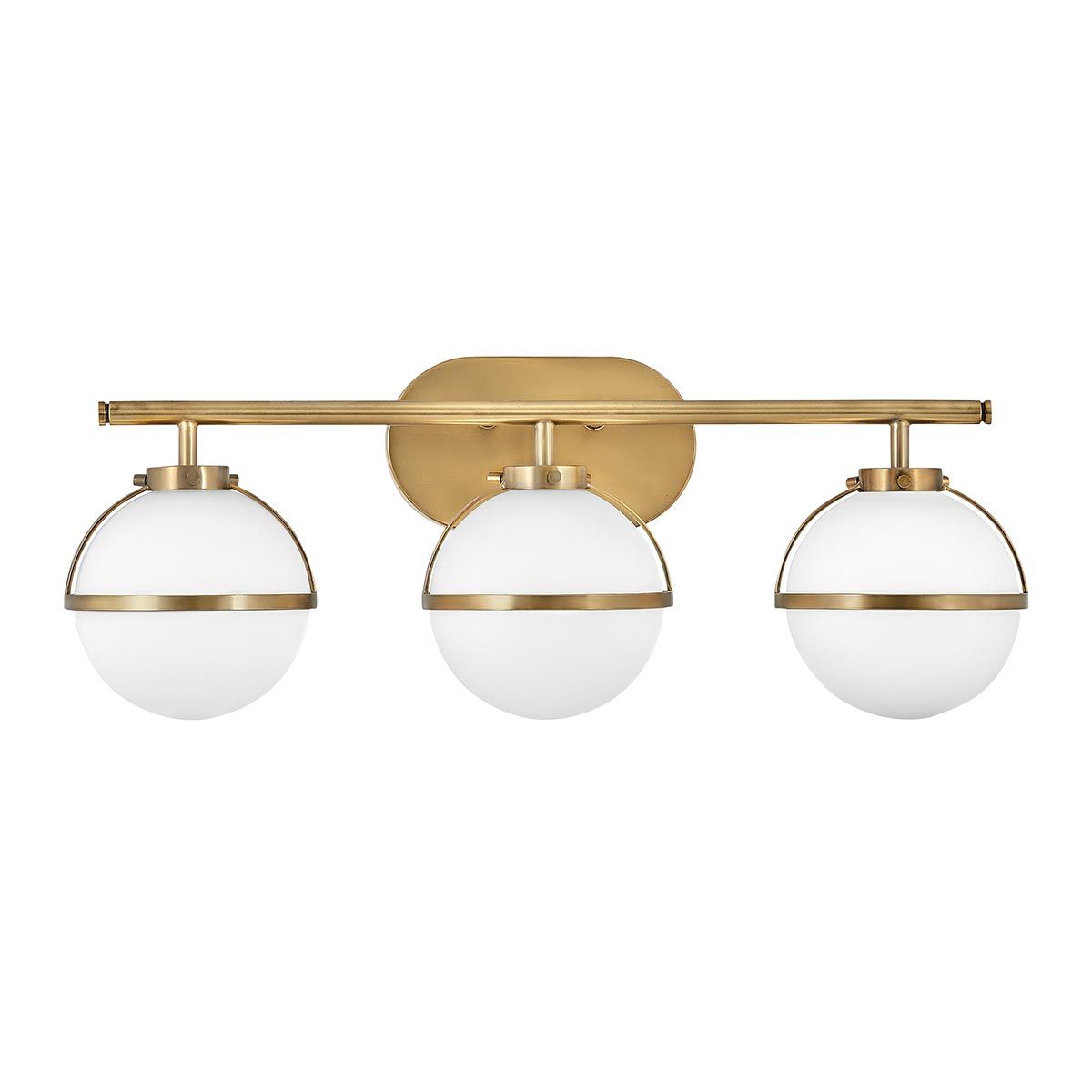 Hinkley Hollis 3 Light Wall Light - Opal - Heritage Brass