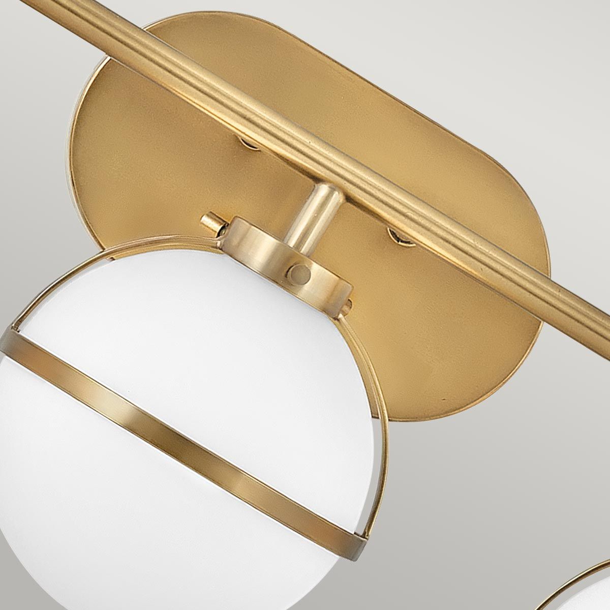 Hinkley Hollis 3 Light Wall Light - Opal - Heritage Brass