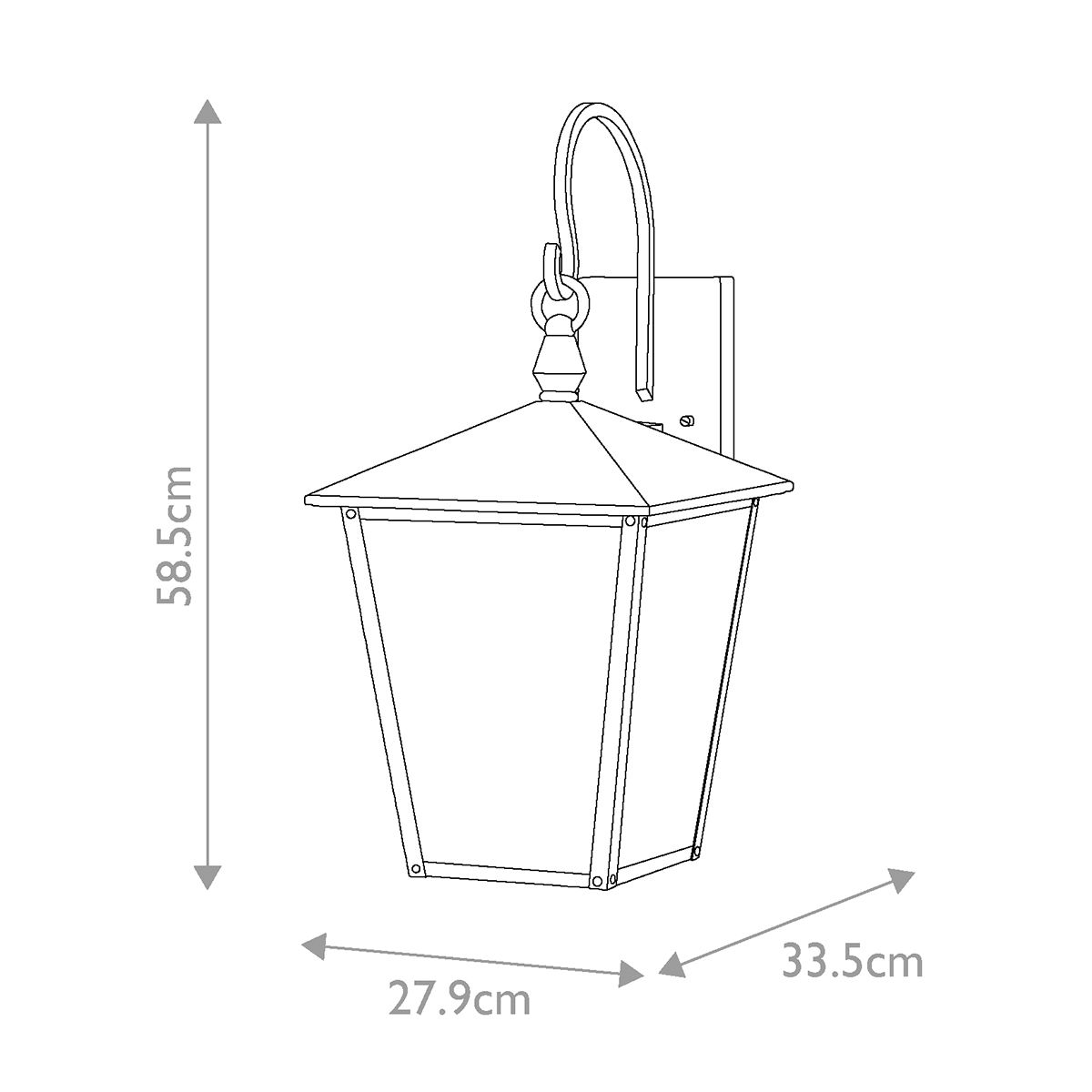 Hinkley Huntersfield 3 Light Large Wall Lantern - Black