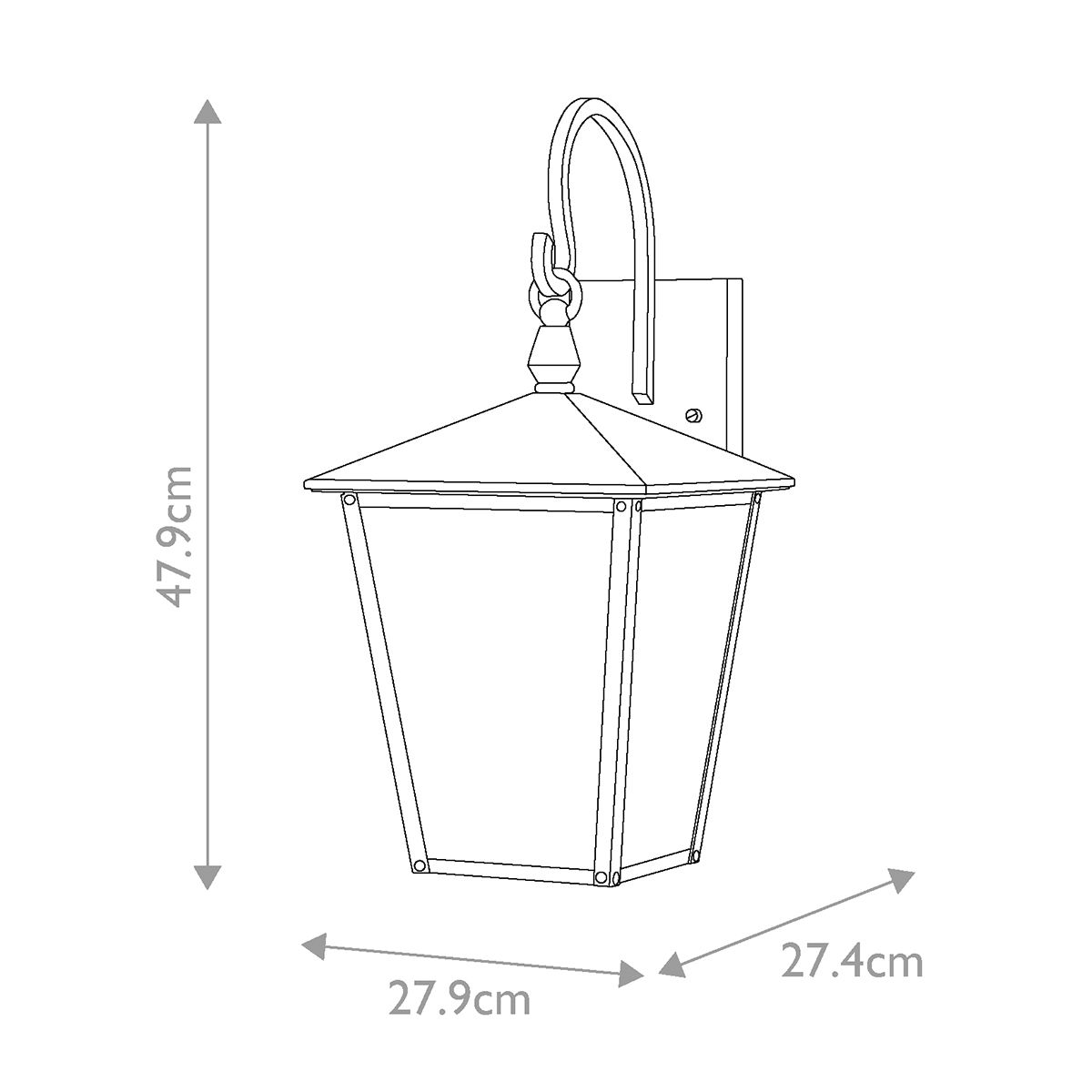 Hinkley Huntersfield 2 Light Medium Wall Lantern - Black