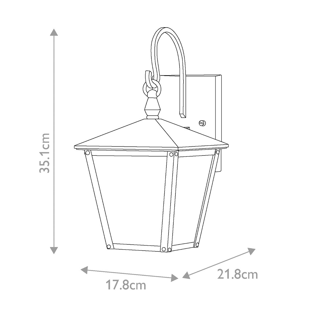 Hinkley Huntersfield Single Small Wall Lantern - Black