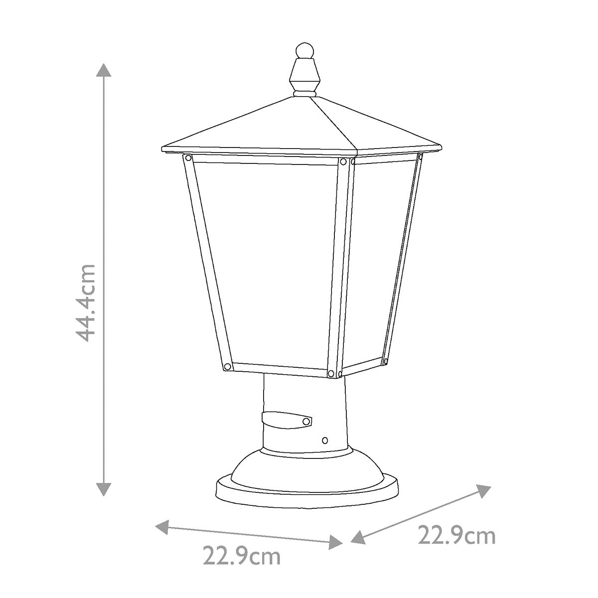 Hinkley Huntersfield 2 Light Medium Pedestal Lantern - Black